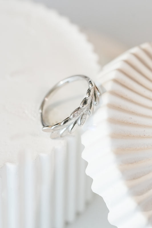 925 Pure Silver Fine Laurel Ring